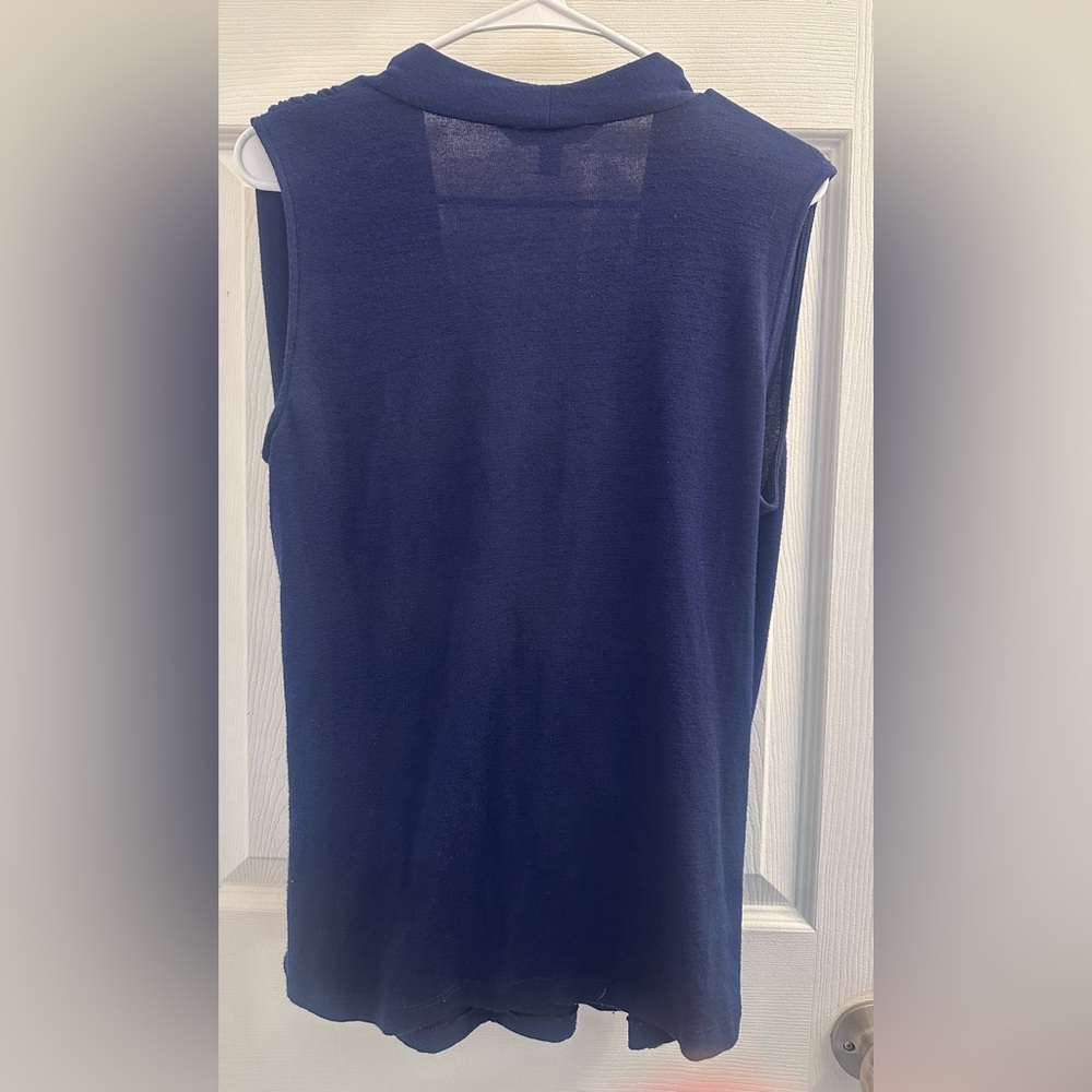 41 hawthorn Blue Bennie Wrap Front Ruched knit top size 1X - Picture 4 of 7